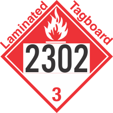 Combustible Class 3 UN2302 Tagboard DOT Placard