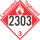 Combustible Class 3 UN2303 Tagboard DOT Placard