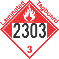 Combustible Class 3 UN2303 Tagboard DOT Placard