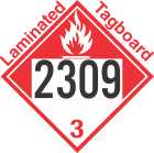 Combustible Class 3 UN2309 Tagboard DOT Placard