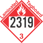 Combustible Class 3 UN2319 Tagboard DOT Placard