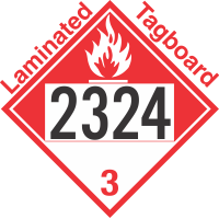 Combustible Class 3 UN2324 Tagboard DOT Placard