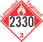 Combustible Class 3 UN2330 Tagboard DOT Placard