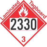 Combustible Class 3 UN2330 Tagboard DOT Placard