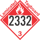 Combustible Class 3 UN2332 Tagboard DOT Placard