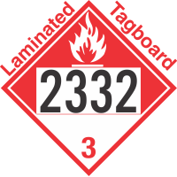 Combustible Class 3 UN2332 Tagboard DOT Placard