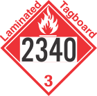 Combustible Class 3 UN2340 Tagboard DOT Placard
