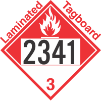 Combustible Class 3 UN2341 Tagboard DOT Placard