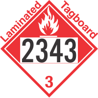 Combustible Class 3 UN2343 Tagboard DOT Placard