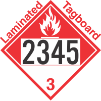 Combustible Class 3 UN2345 Tagboard DOT Placard