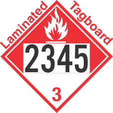 Combustible Class 3 UN2345 Tagboard DOT Placard