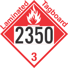 Combustible Class 3 UN2350 Tagboard DOT Placard