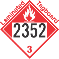 Combustible Class 3 UN2352 Tagboard DOT Placard