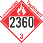 Combustible Class 3 UN2360 Tagboard DOT Placard
