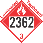 Combustible Class 3 UN2362 Tagboard DOT Placard