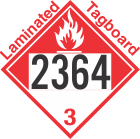 Combustible Class 3 UN2364 Tagboard DOT Placard