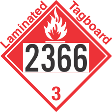 Combustible Class 3 UN2366 Tagboard DOT Placard