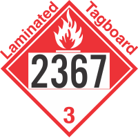 Combustible Class 3 UN2367 Tagboard DOT Placard