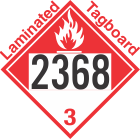 Combustible Class 3 UN2368 Tagboard DOT Placard