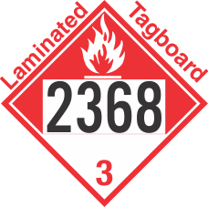 Combustible Class 3 UN2368 Tagboard DOT Placard