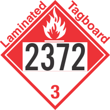 Combustible Class 3 UN2372 Tagboard DOT Placard