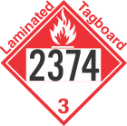 Combustible Class 3 UN2374 Tagboard DOT Placard
