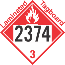 Combustible Class 3 UN2374 Tagboard DOT Placard