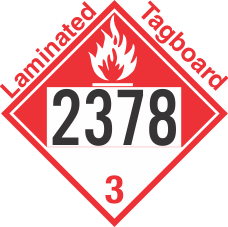 Combustible Class 3 UN2378 Tagboard DOT Placard