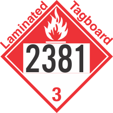 Combustible Class 3 UN2381 Tagboard DOT Placard