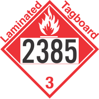 Combustible Class 3 UN2385 Tagboard DOT Placard