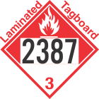 Combustible Class 3 UN2387 Tagboard DOT Placard