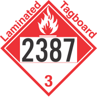 Combustible Class 3 UN2387 Tagboard DOT Placard