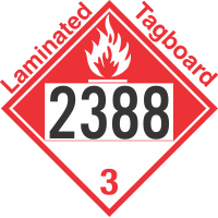 Combustible Class 3 UN2388 Tagboard DOT Placard