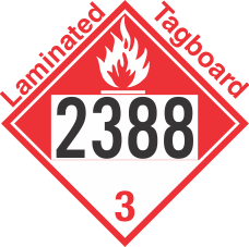 Combustible Class 3 UN2388 Tagboard DOT Placard