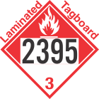 Combustible Class 3 UN2395 Tagboard DOT Placard