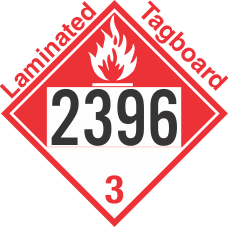 Combustible Class 3 UN2396 Tagboard DOT Placard