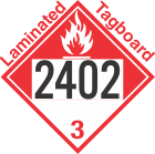 Combustible Class 3 UN2402 Tagboard DOT Placard