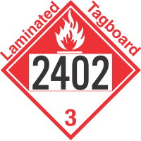 Combustible Class 3 UN2402 Tagboard DOT Placard