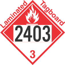 Combustible Class 3 UN2403 Tagboard DOT Placard