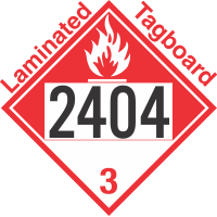 Combustible Class 3 UN2404 Tagboard DOT Placard