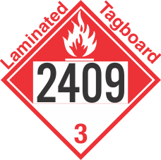 Combustible Class 3 UN2409 Tagboard DOT Placard
