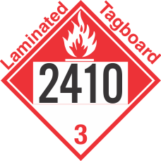 Combustible Class 3 UN2410 Tagboard DOT Placard