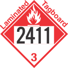 Combustible Class 3 UN2411 Tagboard DOT Placard