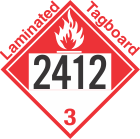 Combustible Class 3 UN2412 Tagboard DOT Placard