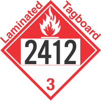 Combustible Class 3 UN2412 Tagboard DOT Placard