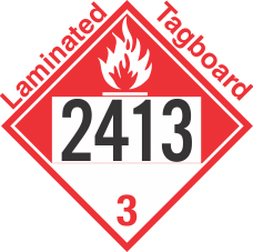 Combustible Class 3 UN2413 Tagboard DOT Placard