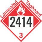 Combustible Class 3 UN2414 Tagboard DOT Placard