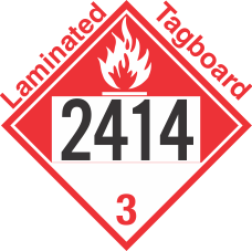 Combustible Class 3 UN2414 Tagboard DOT Placard