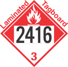 Combustible Class 3 UN2416 Tagboard DOT Placard