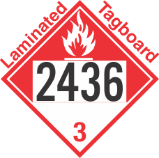 Combustible Class 3 UN2436 Tagboard DOT Placard